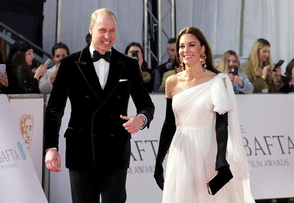 the prince and princess of wales attend the ee bafta film awards 2023