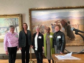 From left are Des Moines Women's Club Women Who Make a Difference award winners: Roberta Yoder, Kellie Markey, Robin Fulton and Wanda Everage. At far right is Sherry Wilkinson, the club's immediate past president.