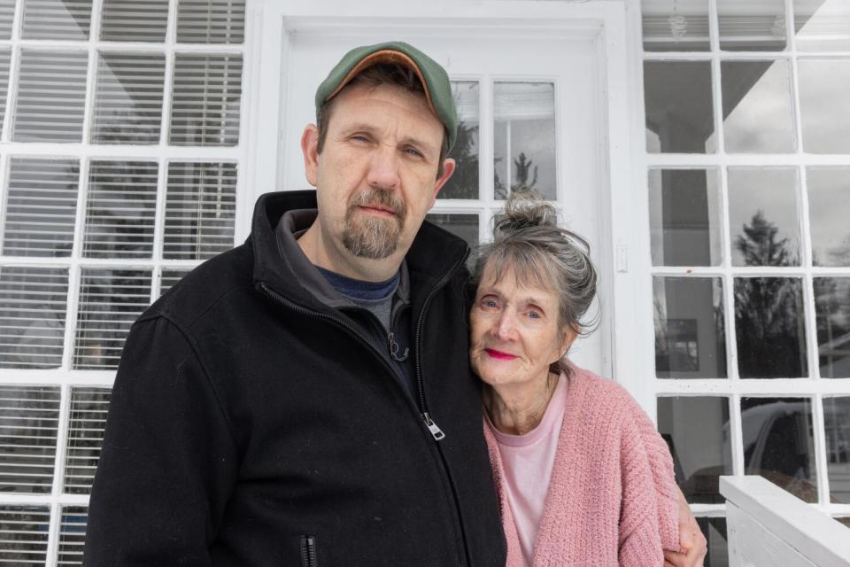 Annie Murphy along with her son, Peter Murphy, at her home