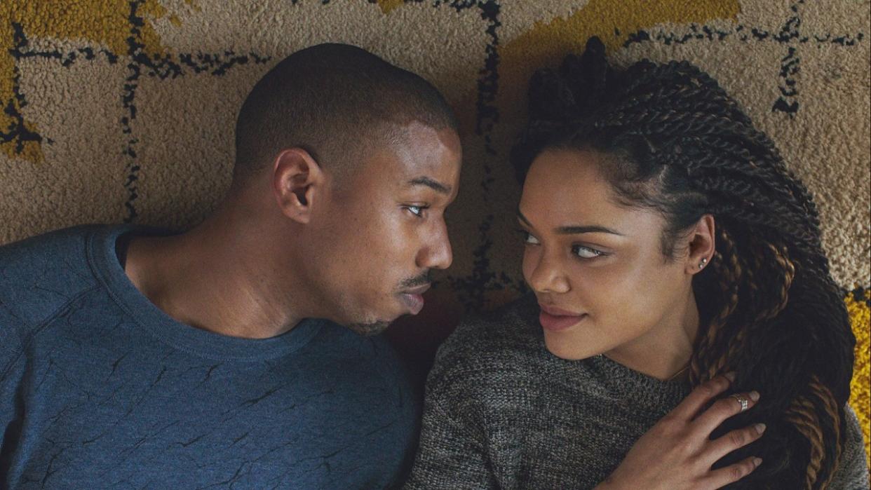  Michael B. Jordan and Tessa Thompson in Creed 