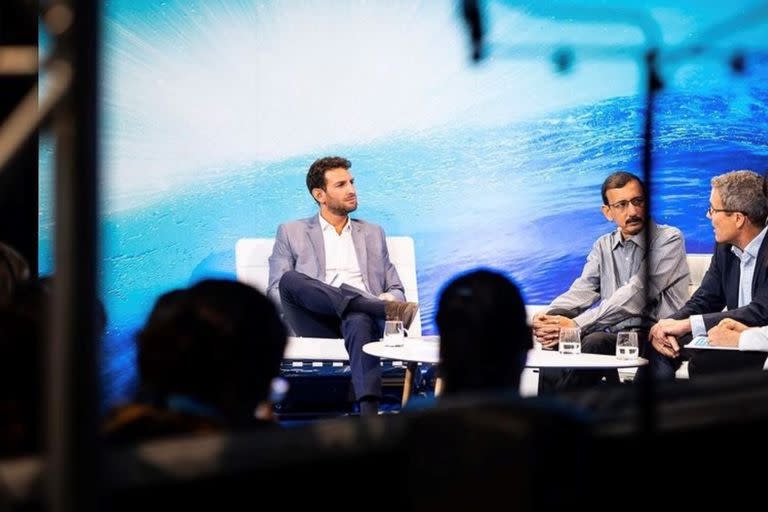 Manuel en una charla en el Instituto Internacional del Agua de Estocolmo