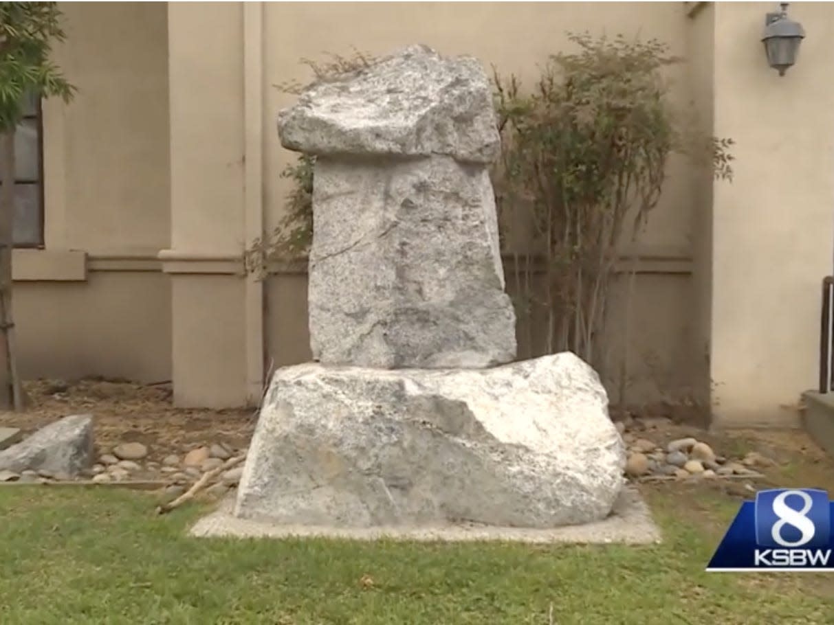 Hollister, California residents are urging San Benito County officials to remove this rock sculpture that they say looks like a "phallic symbol.