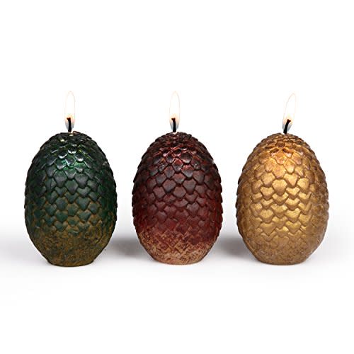 Game of Thrones Sculpted Dragon Egg Candles, Set of 3