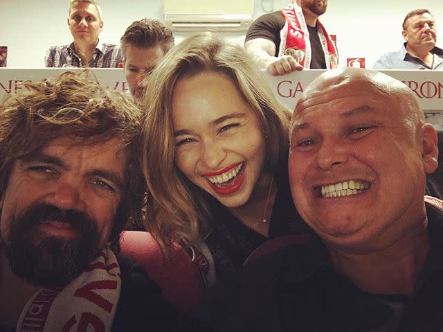 10) Peter Dinklage, Emilia Clarke, and Conleth Hill