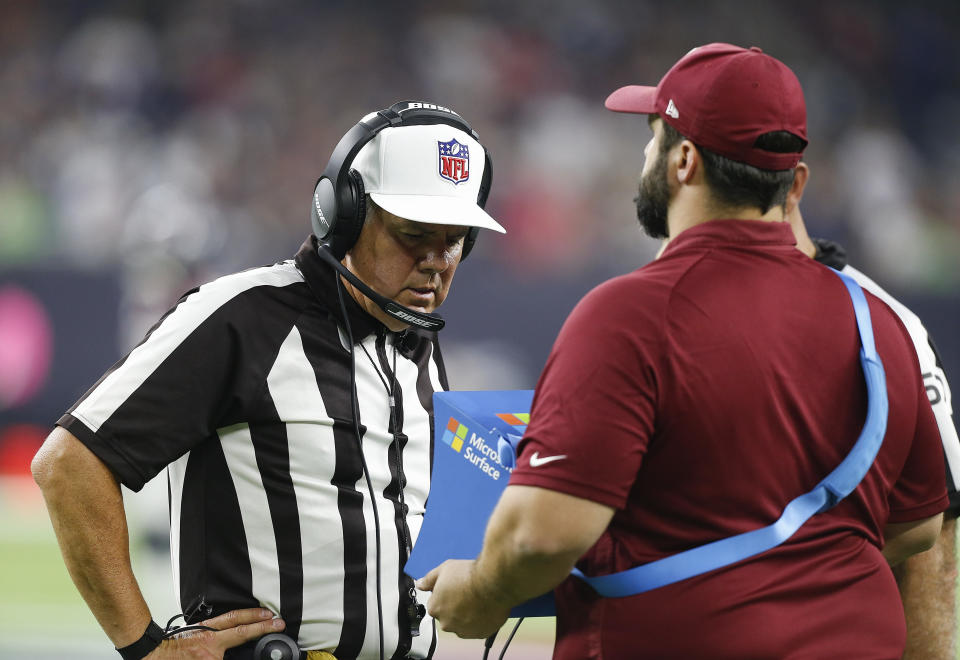 One Rams fan has started a petition to get referee Bill Vinovich removed from the NFC championship game, citing the team’s 0-8 record in games Vinovich has officiated since 2012. (Getty Images)