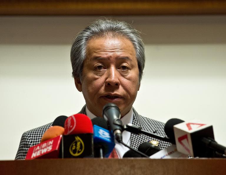 Malaysian Foreign Minister Anifah Aman (seen in Putrajaya on July 1, 2014) told reporters that Kuala Lumpur had initially been prepared to waive immunity but decided not to when New Zealand presented the option of returning Muhammad Rizalman home