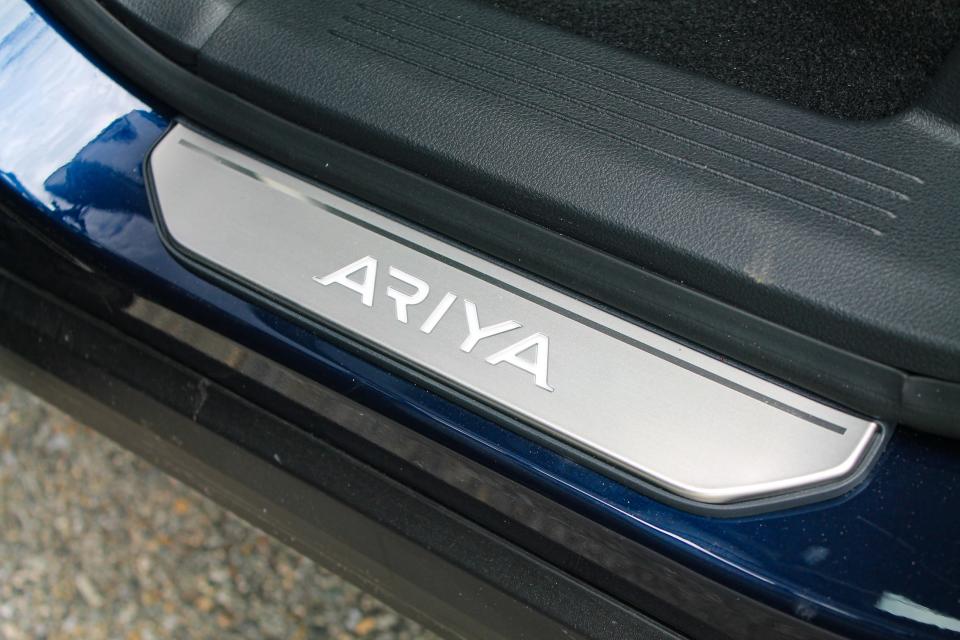 Sill plates in the 2023 Nissan Ariya read "ARIYA."