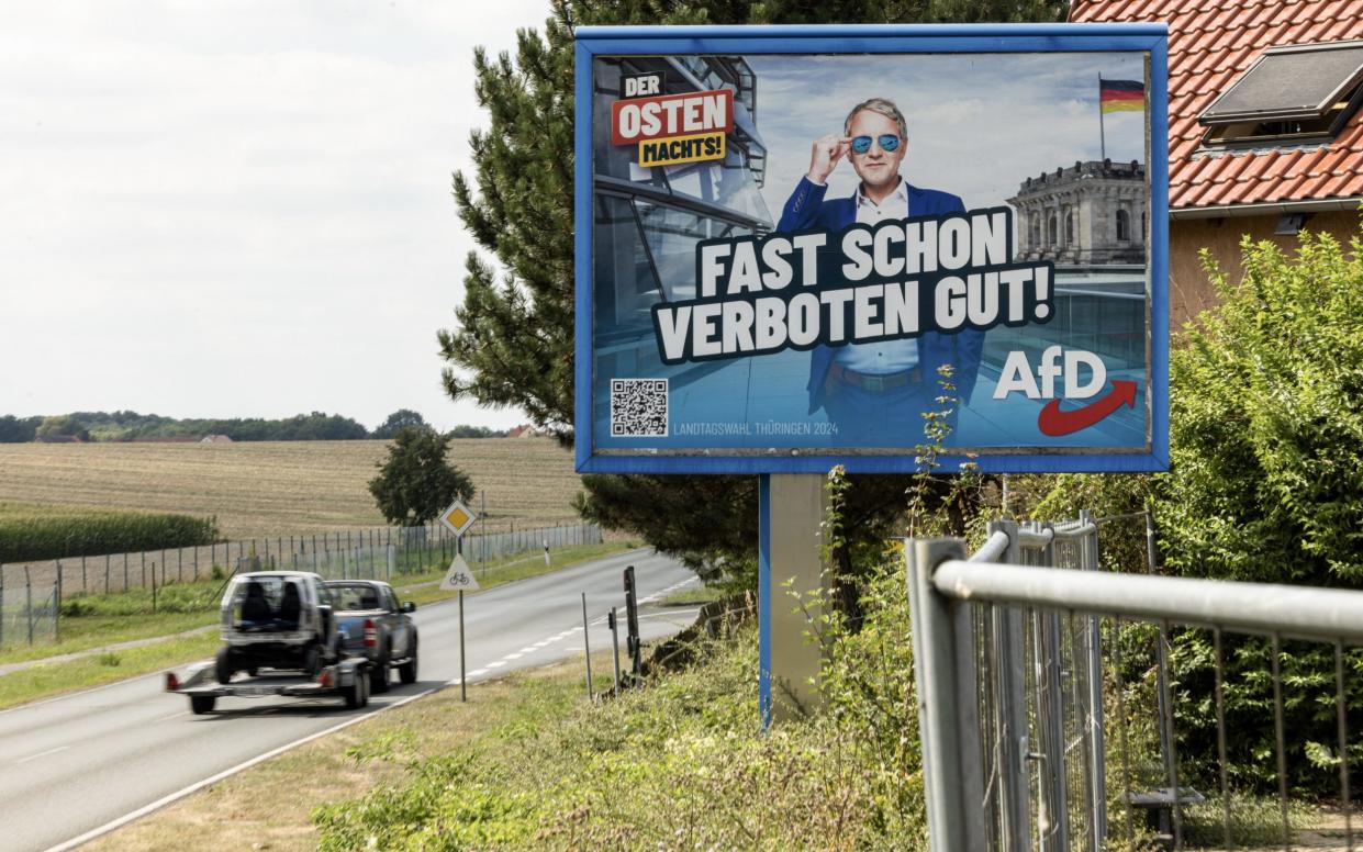 Björn Höcke is immensely popular in Thuringia and features prominently on his party's campaign posters