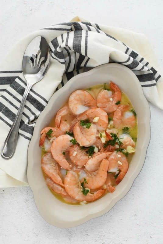<p>Savvy Saving Couple</p><p>Butter, garlic and parsley are infused into the shrimp during the cooking process, resulting in unbelievably tender shrimp.</p><p><strong>Get the recipe: <a href="https://www.savvysavingcouple.net/sous-vide-garlic-butter-shrimp-recipe" rel="nofollow noopener" target="_blank" data-ylk="slk:Sous Vide Garlic Butter Shrimp;elm:context_link;itc:0;sec:content-canvas" class="link ">Sous Vide Garlic Butter Shrimp</a></strong></p>