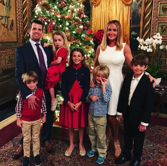 This Christmas snap is one of the few photos of the whole family on Donald Trump Jnr's social media. Photo: Instagram/donaldtrumpjnr