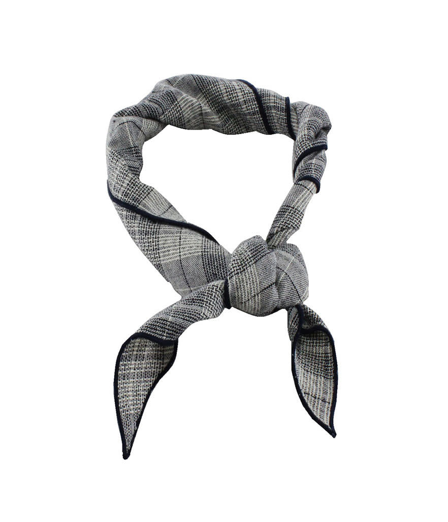 Fine and Dandy Grey Plaid Linen Neckerchief