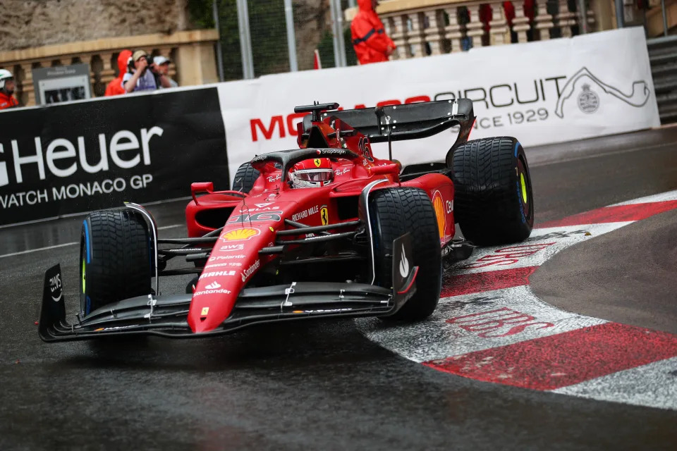 MONTE-CARLO, MONACO - MAY 29: Charles Leclerc of Monaco driving the (16) Ferrari F1-75 on track during the F1 Grand Prix of Monaco at Circuit de Monaco on May 29, 2022 in Monte-Carlo, Monaco. (Photo by Eric Alonso/Getty Images)