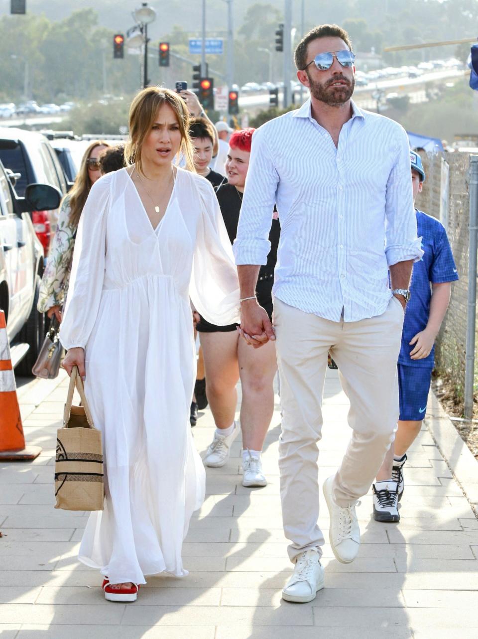 Ben Affleck and Jennifer Lopez brave the insane heat and go to the Malibu Chili cook off in malibu