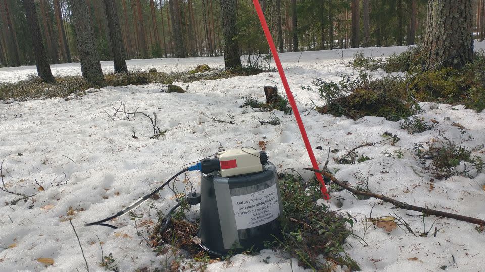 A team of Finnish researchers installed seismic instruments to investigate after a string of relatively strong frost quakes in northern Finland. - Kari Moisio