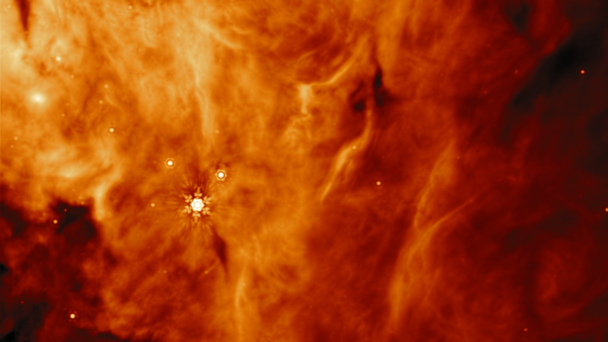  An image of a region parallel to the massive protostar known as IRAS23385 (star not visible). 