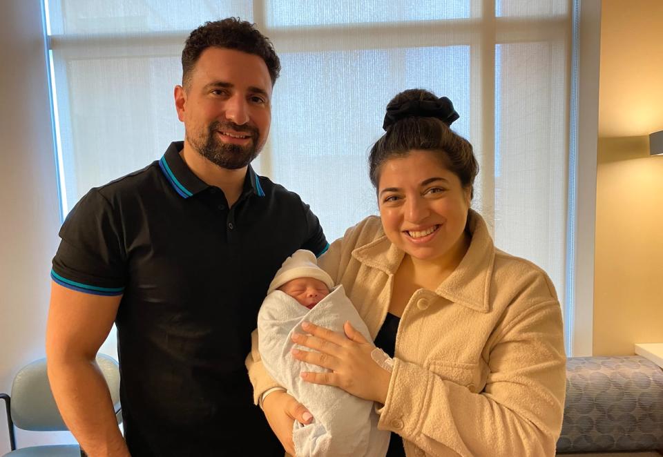 Parents Tino and Stephanie welcomed their child Antonio at midnight on Jan. 1., 2024 at Credit Valley Hospital in Mississauga.