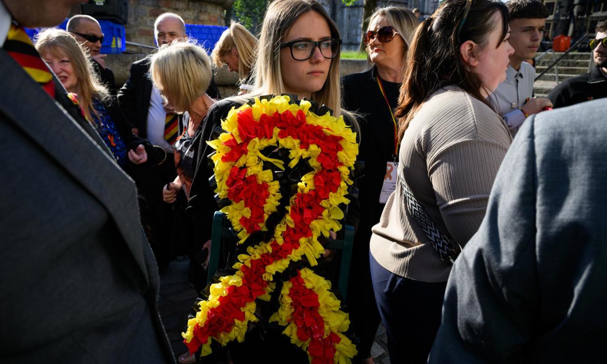 <span>Families involved in the infected blood scandal wait to hear the finding’s of Sir Brian Langstaff’s inquiry in London. </span><span>Photograph: Leon Neal/Getty</span>