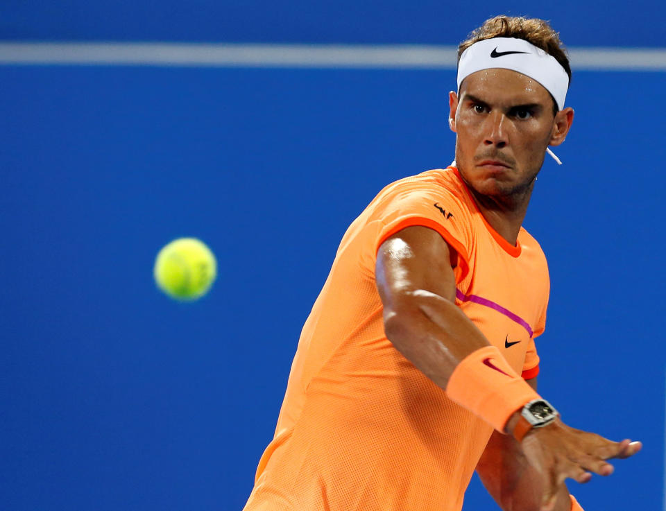 Spain’s Rafael Nadal competes in Abu Dhabi, UAE