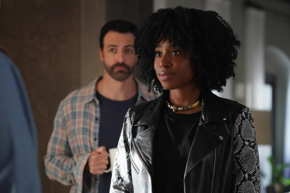Kirby Howell-Baptiste stars as a high-powered lawyer with an underachieving husband (played by Reid Scott) in the new CBS All Access series, Why Women Kill. (Photo: CBS All Access) 