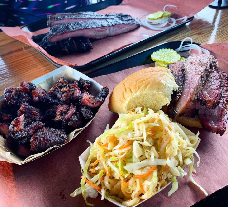 The brisket sandwich and rib tips are customer favorites at The Bearded Pig barbecue, which has locations at 1808 Kings Ave. in Jacksonville's San Marco neighborhood and at 1700 Third St. South in Jacksonville Beach.