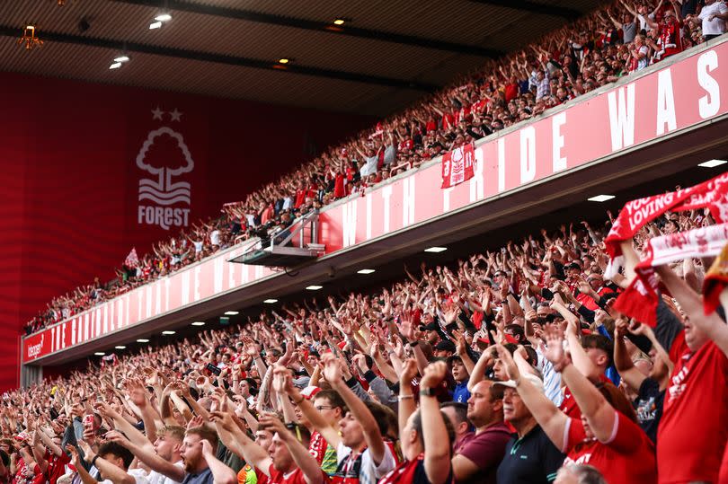 Nottingham Forest fans look on during the Premier League match between Nottingham Forest and Chelsea FC