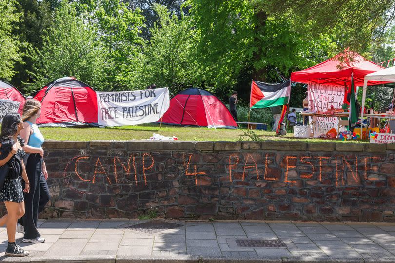 Royal Fort Garden at Bristol University which is still occupied by a student protest camp, Thursday 9 May 2024, against Israel's war on Gaza and the universities links with Israel and companies who profit from the war. -Credit:PAUL GILLIS / Reach PLC