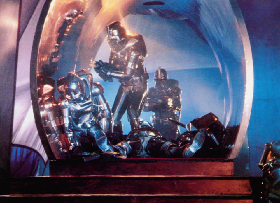 The Cylons attack in the 1978 version of <em>Battlestar Galactica</em>. (Photo: Universal Pictures/Courtesy Everett Collection)