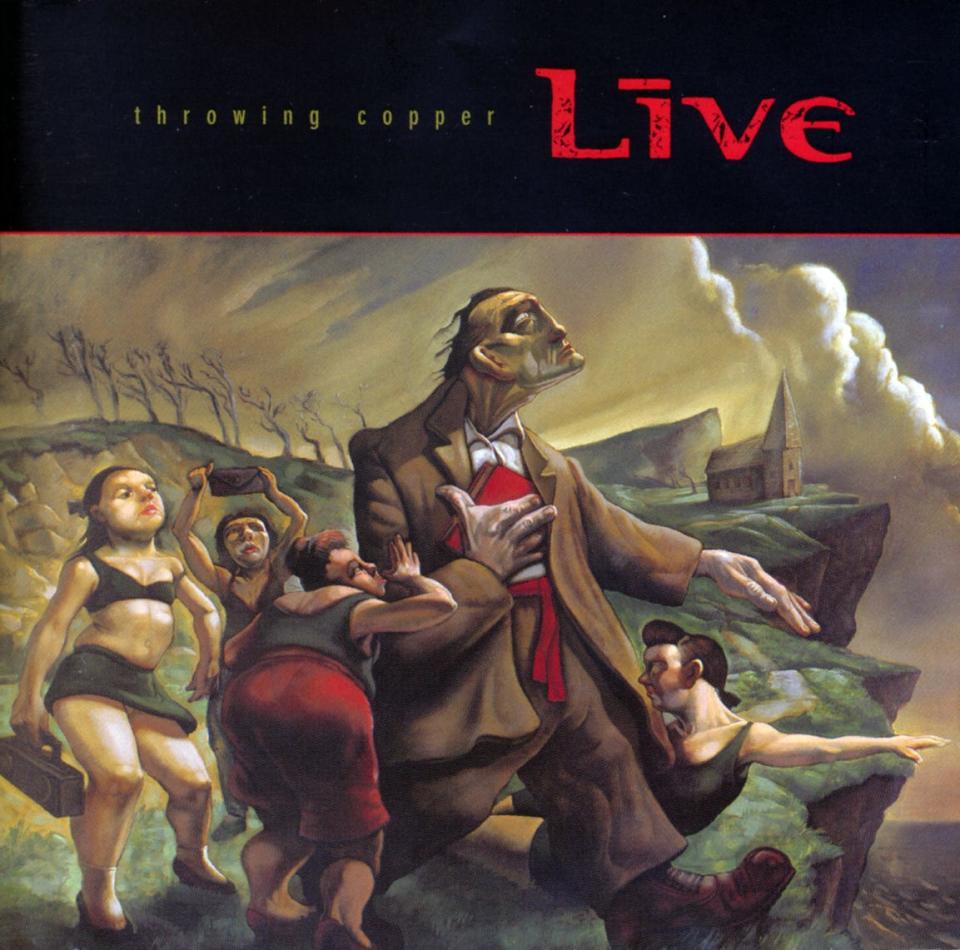 The cover of Live's "Throwing Copper" album is a painting by Scottish artist Peter Howson titled "Sisters of Mercy."