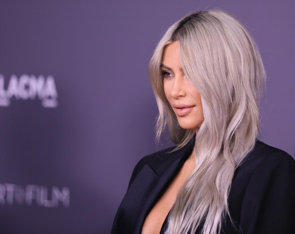 Kim Kardashian strikes a pose. (Photo: JB Lacroix/ WireImage)