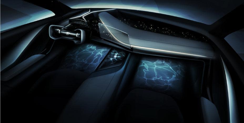 Acura Precision EV concept interior with Spiritual Lounge mode enabled