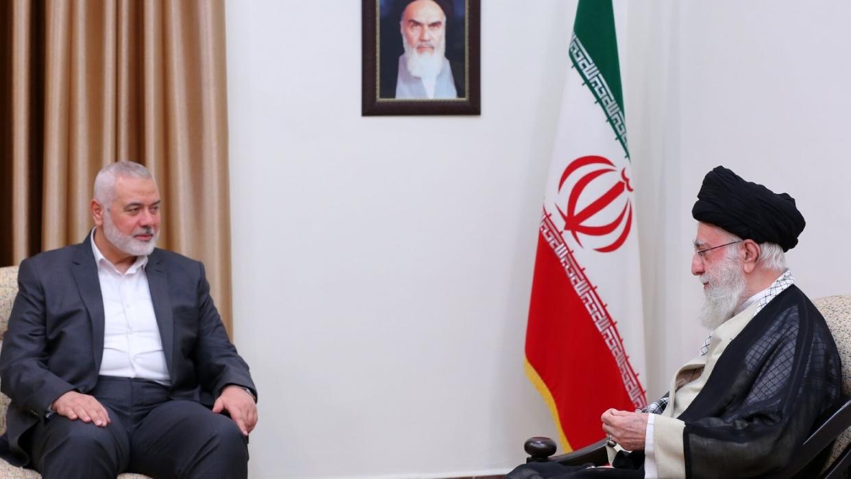  Iranian Supreme Leader Ali Khamenei meets Hamas leader Ismail Haniyeh. 