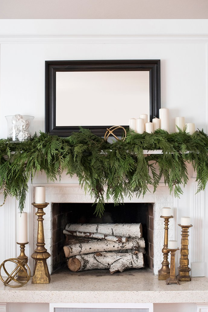 Gold and White Mantel