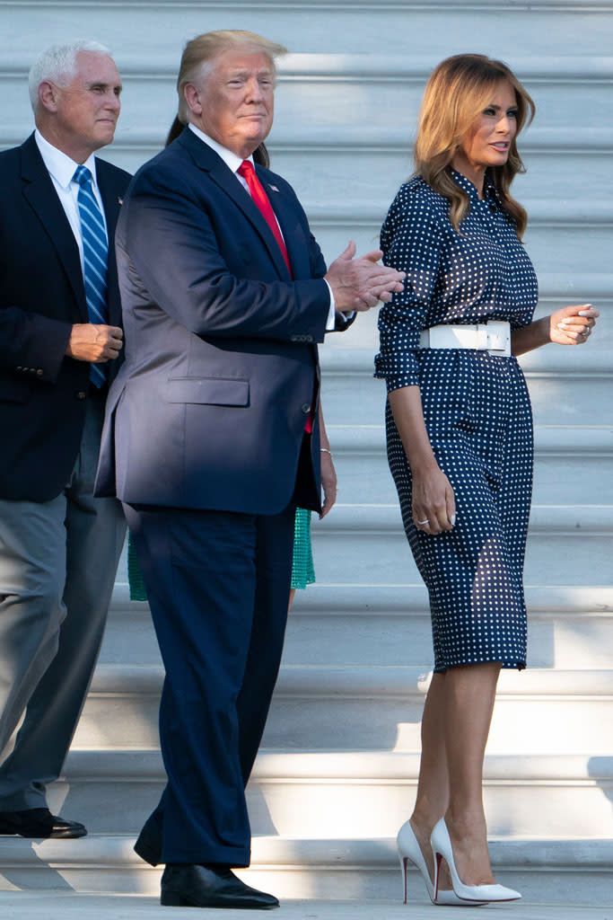 (L-R): Mike Pence, Donald Trump and Melania Trump at the Congressional Picnic. - Credit: Shutterstock