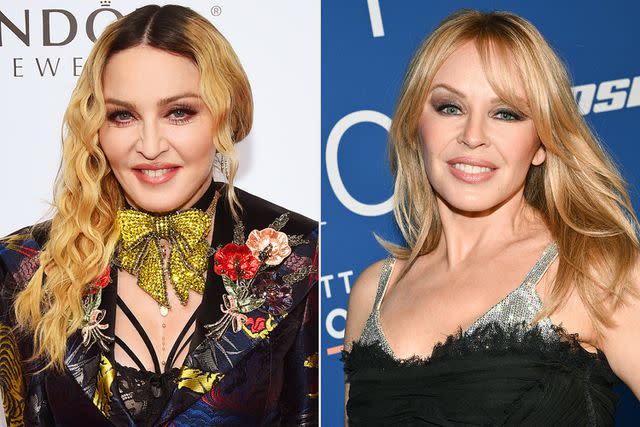 <p>Ilya S. Savenok/Getty Images; Michael Buckner/Billboard via Getty Images</p> Madonna; Kylie Minogue