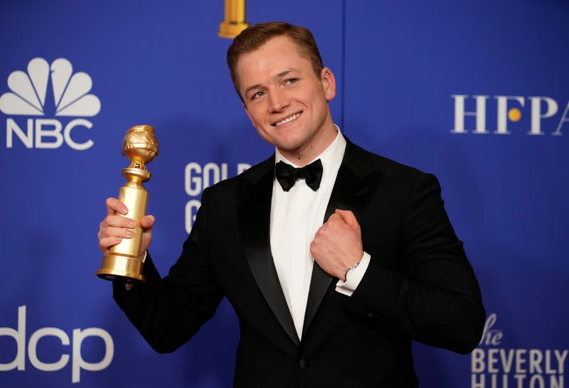 77th Golden Globe Awards - Photo Room - Beverly Hills, California, U.S., January 5, 2020 - Taron Egerton poses backstage