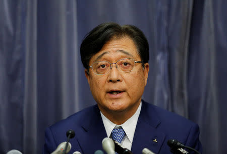 Mitsubishi Motors Corp Chairman of the Board and CEO Osamu Masuko speaks during a news conference in Tokyo, Japan, May 11, 2016. REUTERS/Toru Hanai