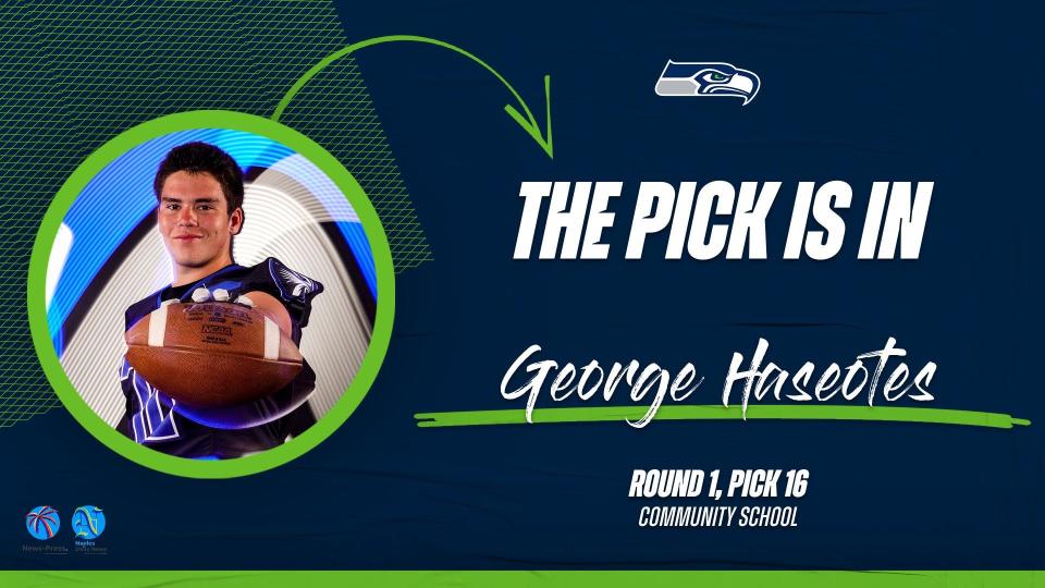 Community School offensive lineman George Haseotes, selected 16th overall by the Seattle Seahawks