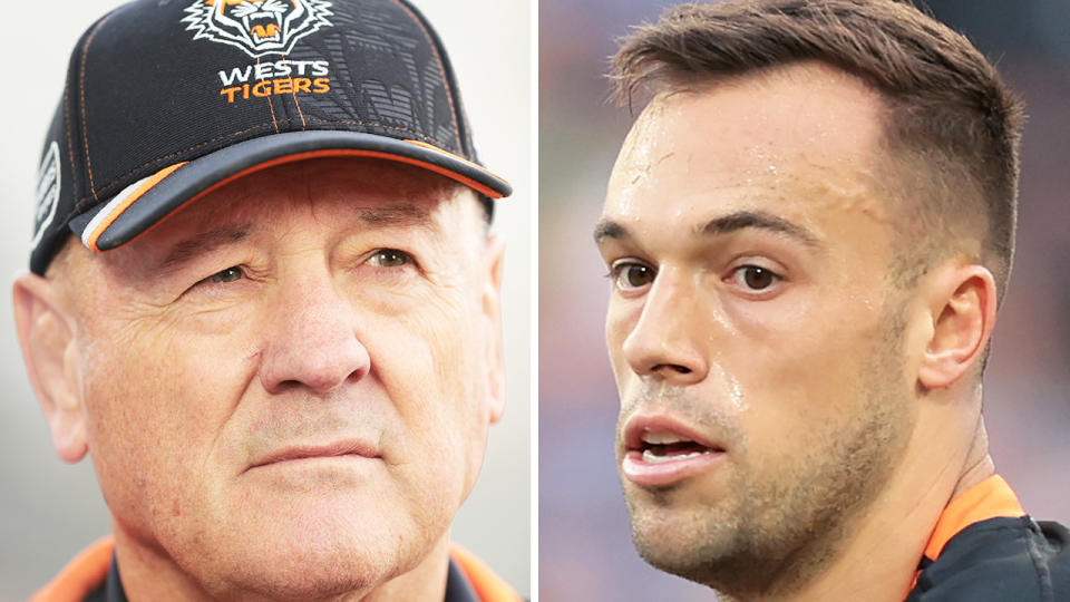 Tim Sheens and Luke Brooks, pictured here at the Wests Tigers.