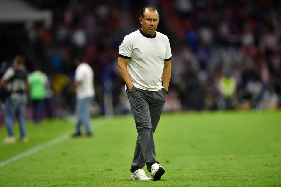 Reynoso durante el partido frente a Chivas. (Foto por Alfredo Estrella/AFP via Getty Images)