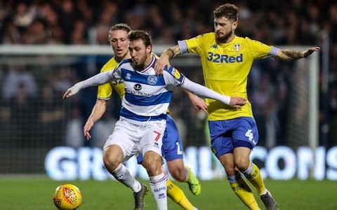 Leeds United's Mateusz Klich competing with Queens Park Rangers' Luke Freeman during the Sky Bet Championship match between Queens Park Rangers and Leeds United at Loftus Road on February 26, 2019 in London, England. - Credit: Getty Images