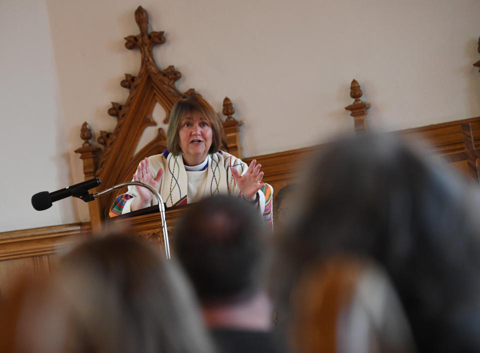 Bishop Karen Oliveto&nbsp;became the United Methodist Church's first married lesbian&nbsp;bishop in <a href="http://www.umc.org/news-and-media/western-jurisdiction-elects-openly-gay-united-methodist-bishop" target="_blank">2016</a>. The denomination's top court&nbsp;later found that she was in violation of a church law that bars&nbsp;clergy who are <a href="http://www.denverpost.com/2017/05/06/gay-bishop-karen-oliveto-supporters-lgbtq-movement/" target="_blank">&ldquo;self-avowed practicing homosexuals"</a>&nbsp;but <a href="http://www.denverpost.com/2017/05/06/gay-bishop-karen-oliveto-supporters-lgbtq-movement/" target="_blank">decided not to remove her from her post.</a>&nbsp;Although she may be suspended or forced to retire in the future, Oliveto remains sure that her presence&nbsp;<a href="https://www.ncronline.org/news/theology/bishop-karen-oliveto-my-presence-changes-conversation-lgbtq-people" target="_blank">"changes the conversation."<br /><br />"It's no longer an issue. It's about people,"</a>&nbsp;she told Religion News Service.