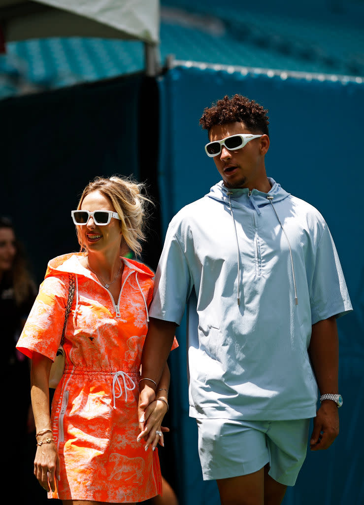 Brittany and Patrick Mahomes ahead of the F1 Grand Prix in Miami on May 4, Dior, NFL, Kansas City Chiefs, Formula One