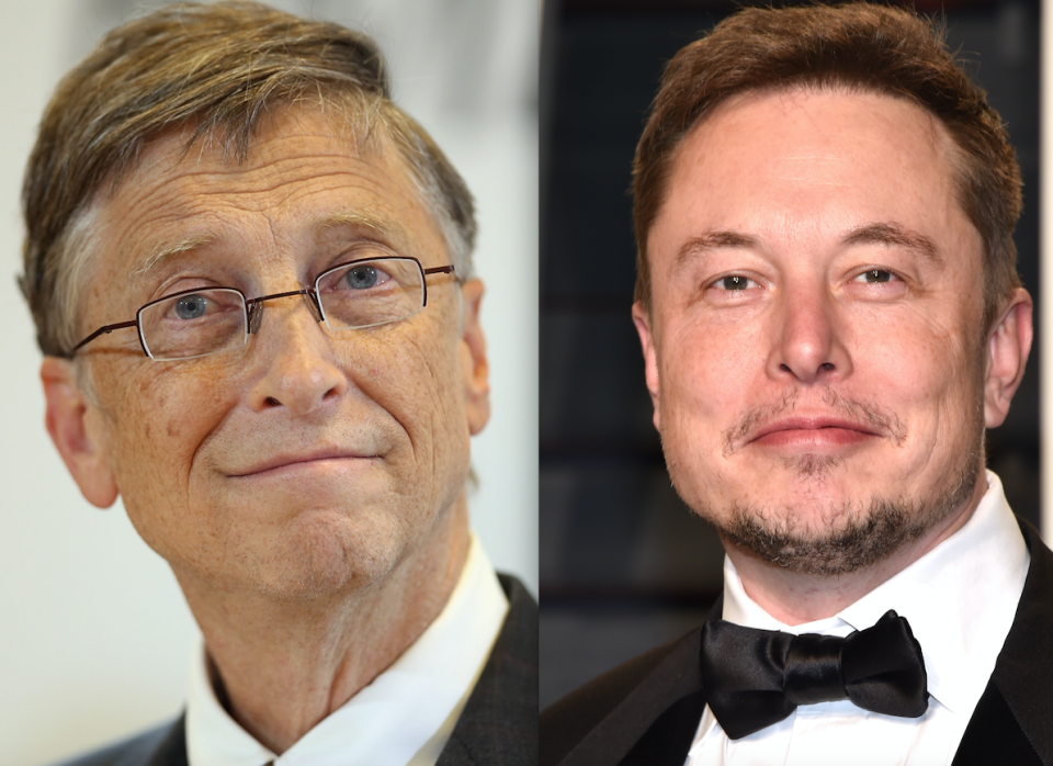 Microsoft-Gründer Bill Gates und Tesla-Chef Elon Musk. - Copyright: Pascal Le Segretain, Sean Gallup / Getty Images