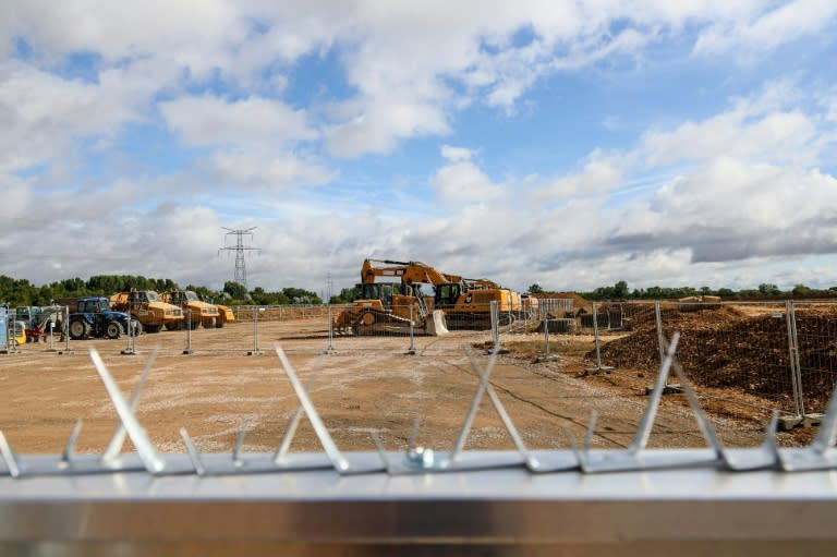 Le chantier de construction d'un nouveau réservoir à Priaires, le 1er septembre 2023 dans les Deux-Sèvres (YOHAN BONNET)