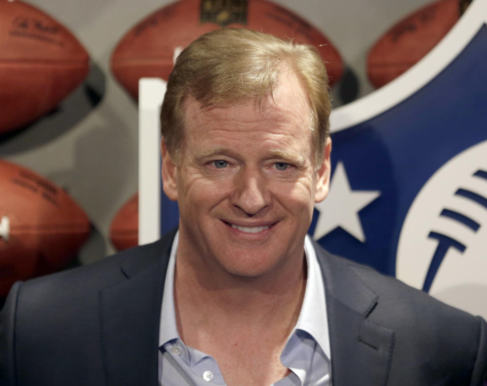 NFL Commissioner Roger Goodell will be NFL commissioner for a while longer:<br>he reportedly has finalized his contract extension. (AP)