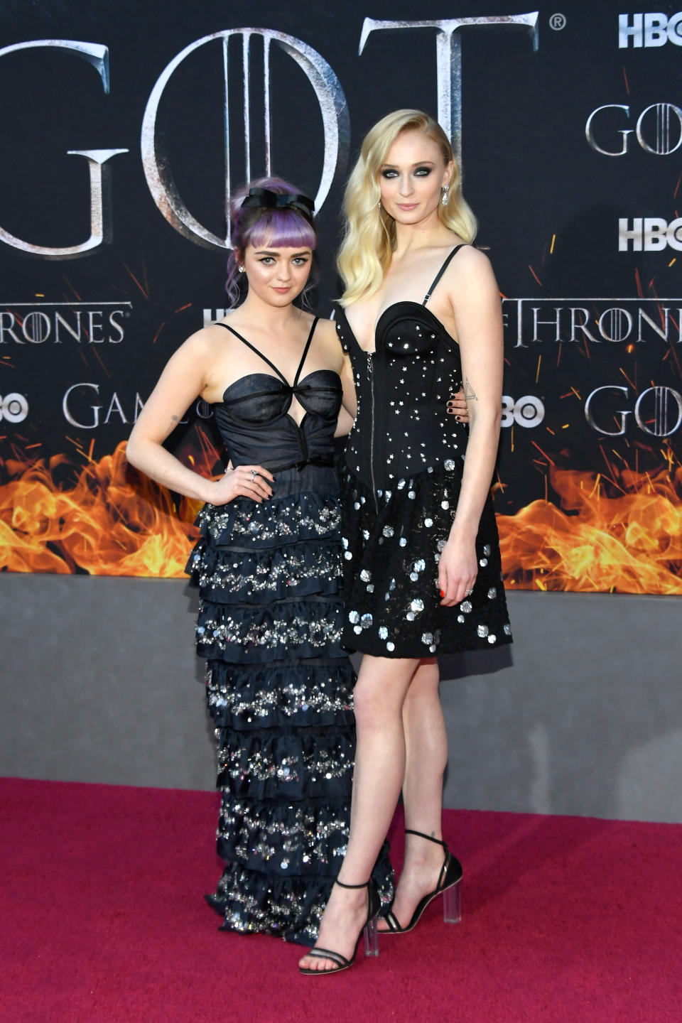 Maisie Williams and Sophie Turner at the ‘Game of Thrones’ season eight premiere in NYC