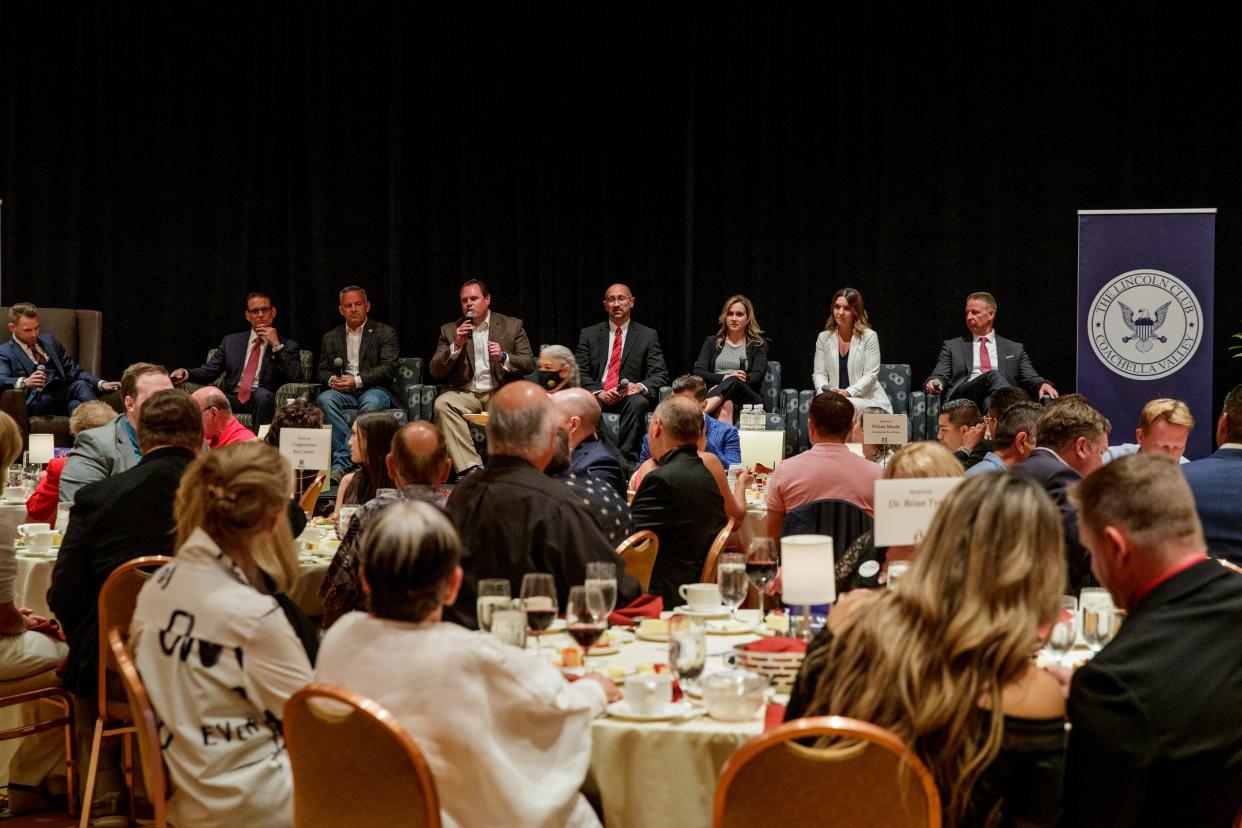 The Lincoln Club of the Coachella Valley hosted a primary candidate forum in Rancho Mirage, Calif., on May 9, 2022.