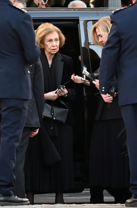 Reina Sofía en el funeral de su hermano Constantino