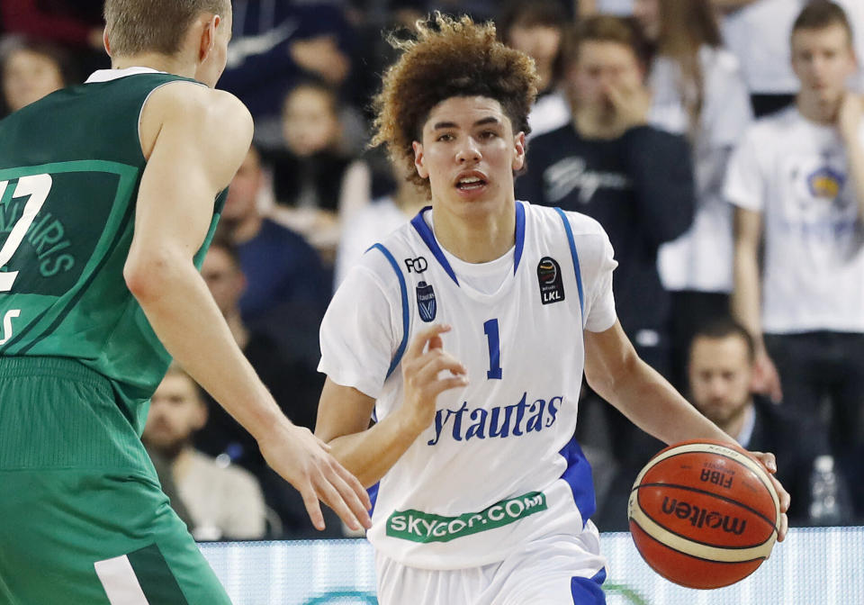 LaMelo Ball's time in Lithuania likely jeopardized his eligibility to play college basketball. (AP)