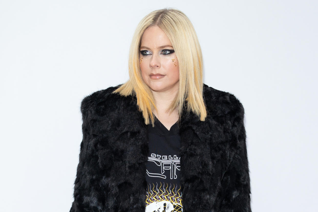 Avril Lavigne in embracing her signature pop-punk style in a carousel of new photos she posted ahead of her European tour. (Photo by Marc Piasecki/WireImage)